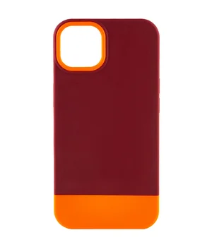 Чехол TPU+PC Bichromatic для Apple iPhone 13 (6.1") Brown burgundy / Orange