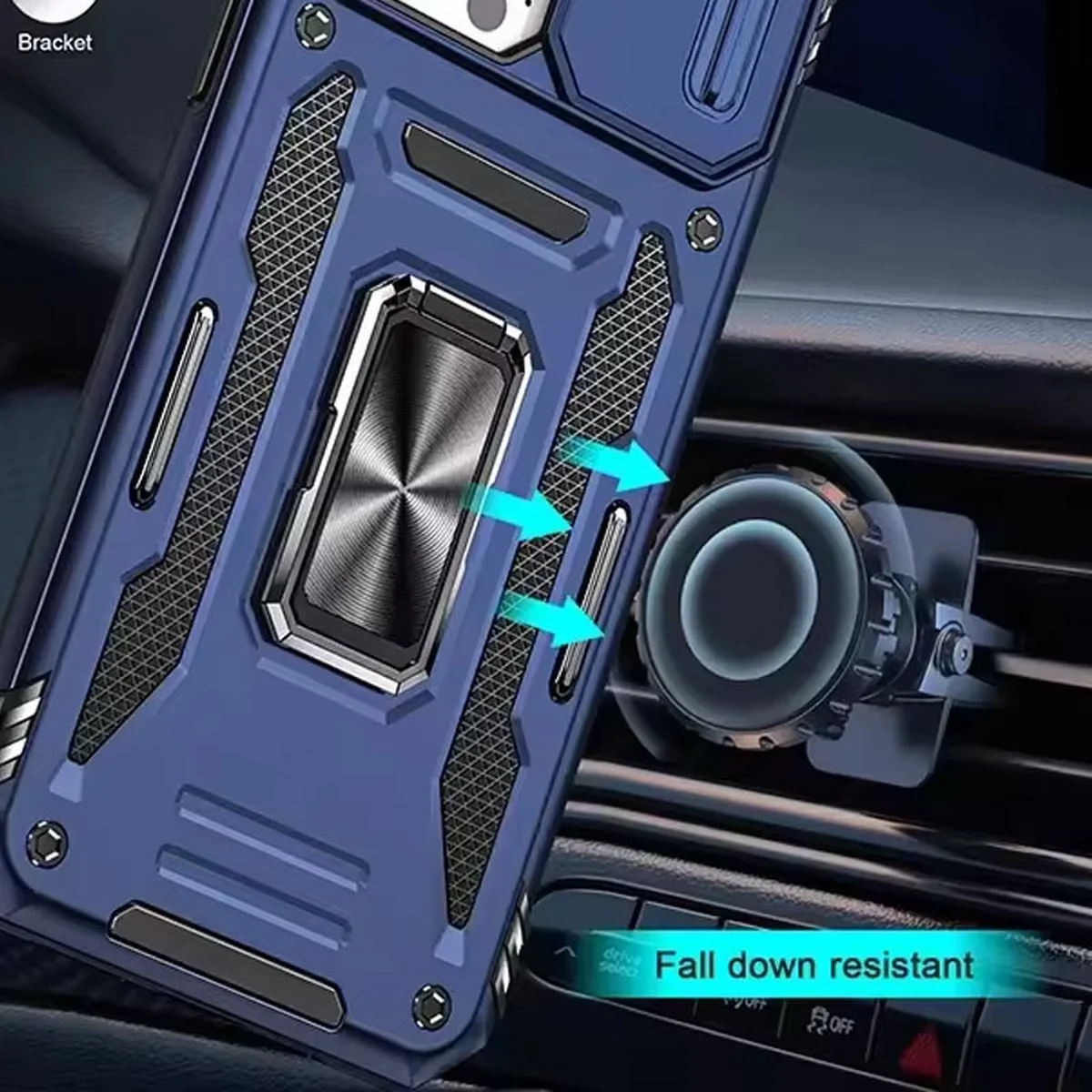 Ударопрочный чехол Camshield Army Ring для Apple iPhone 13 (6.1") Синий / Navy