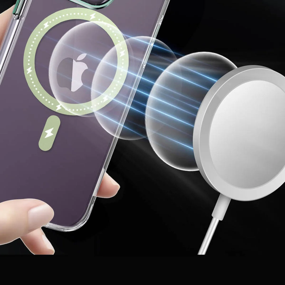 Чехол TPU+PC Colorful with MagSafe для Apple iPhone 13 (6.1") Green