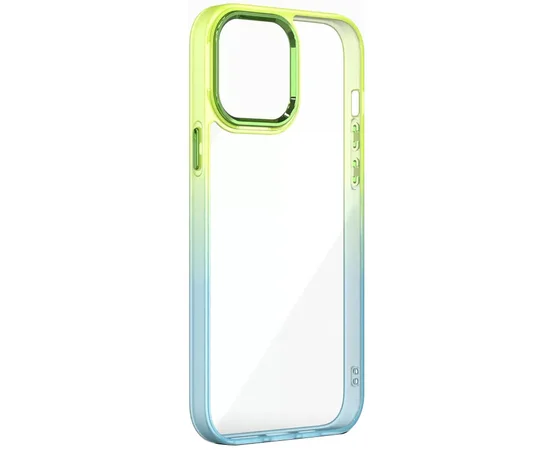 Чехол TPU+PC Fresh sip series для Apple iPhone 13 (6.1") Бирюзовый / Лимонный