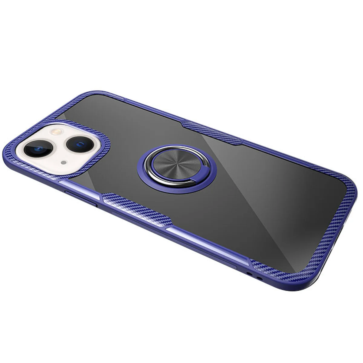 TPU+PC чохол Deen CrystalRing для Apple iPhone 13 (6.1") Безбарвний / Синій