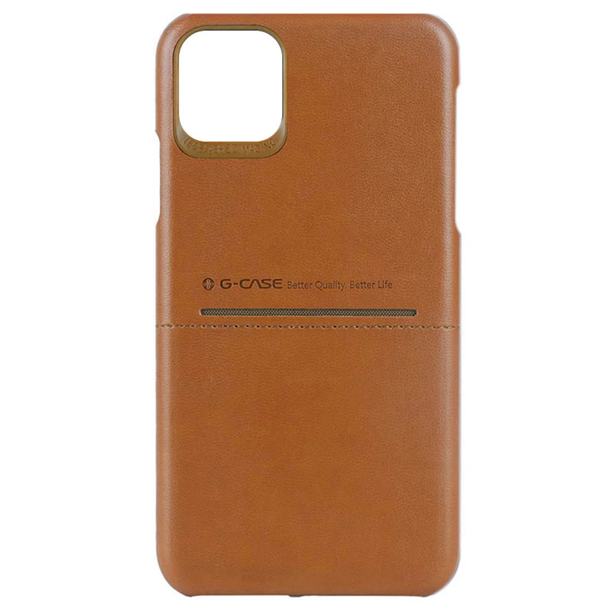 Кожаная накладка G-Case Cardcool Series для Apple iPhone 13 (6.1") Коричневый