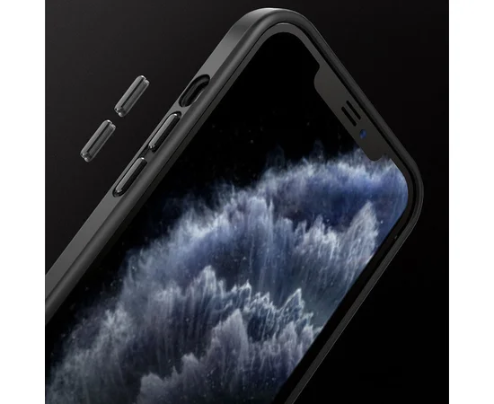 TPU+PC чехол Metal Buttons для Apple iPhone 13 (6.1") Черный