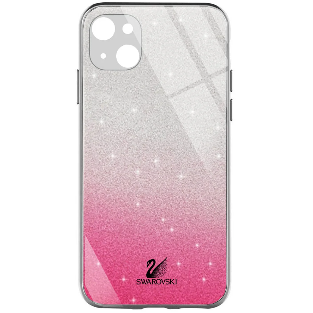 TPU+Glass чехол Swarovski для Apple iPhone 13 (6.1") Малиновый