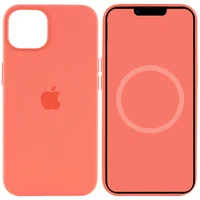 Чохол Silicone case (AAA) full with Magsafe and Animation для Apple iPhone 13 (6.1") Рожевий / Pink Pomelo