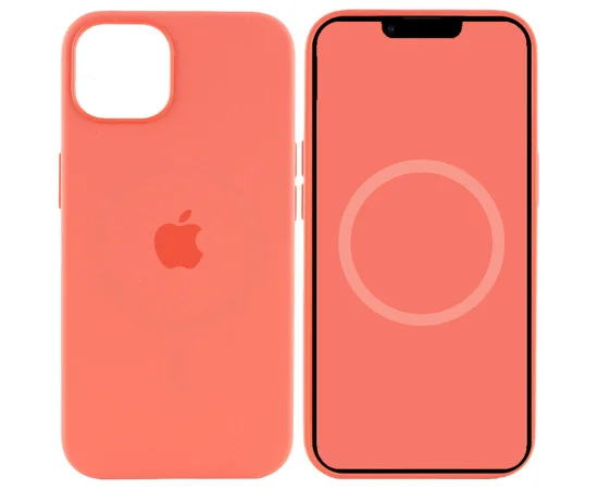 Чехол Silicone case (AAA) full with Magsafe and Animation для Apple iPhone 13 (6.1") Розовый / Pink Pomelo