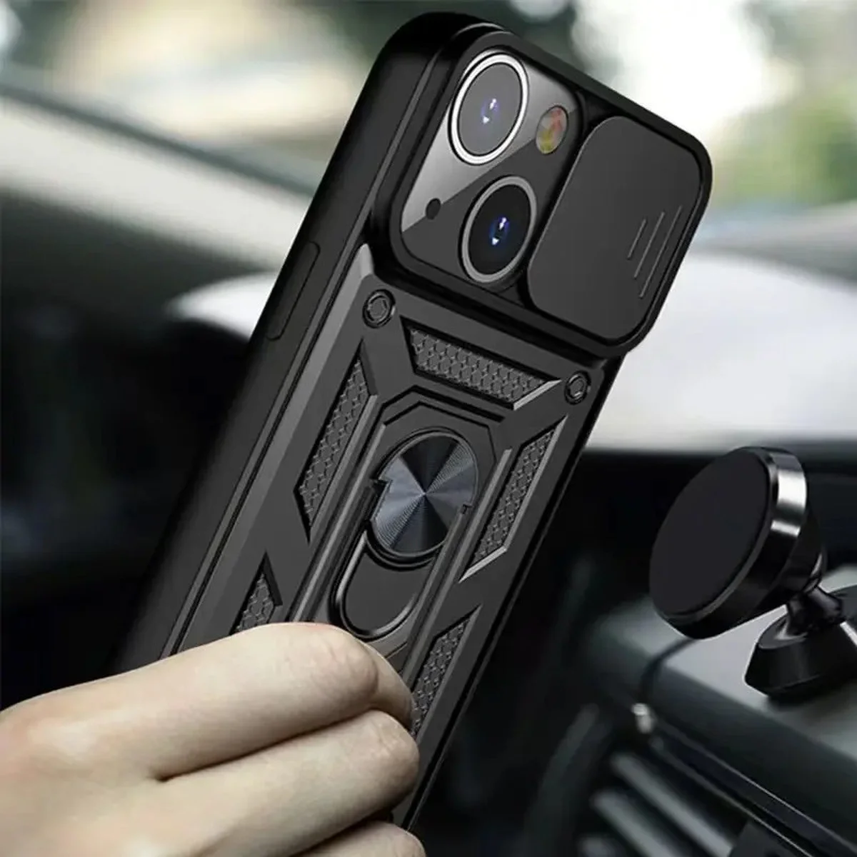 Удароміцний чохол Camshield Serge Ring для Apple iPhone 13 (6.1") Чорний