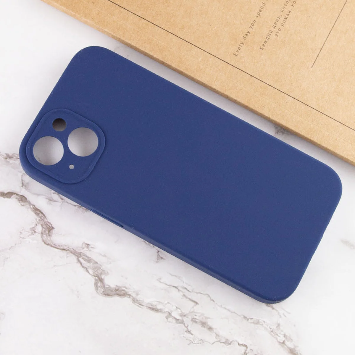 Чехол Silicone Case Lakshmi Square Full Camera для Apple iPhone 13 (6.1") Синий / Deep navy