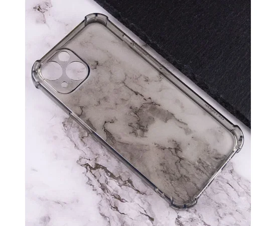 TPU чехол GETMAN Ease logo усиленные углы для Apple iPhone 13 (6.1") Серый (прозрачный)