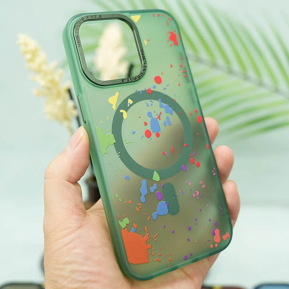 Чохол TPU+PC Flush with MagSafe для Apple iPhone 13 (6.1") Dark green