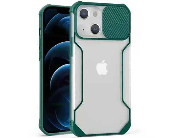 Чехол Camshield matte Ease TPU со шторкой для Apple iPhone 13 (6.1") Зеленый