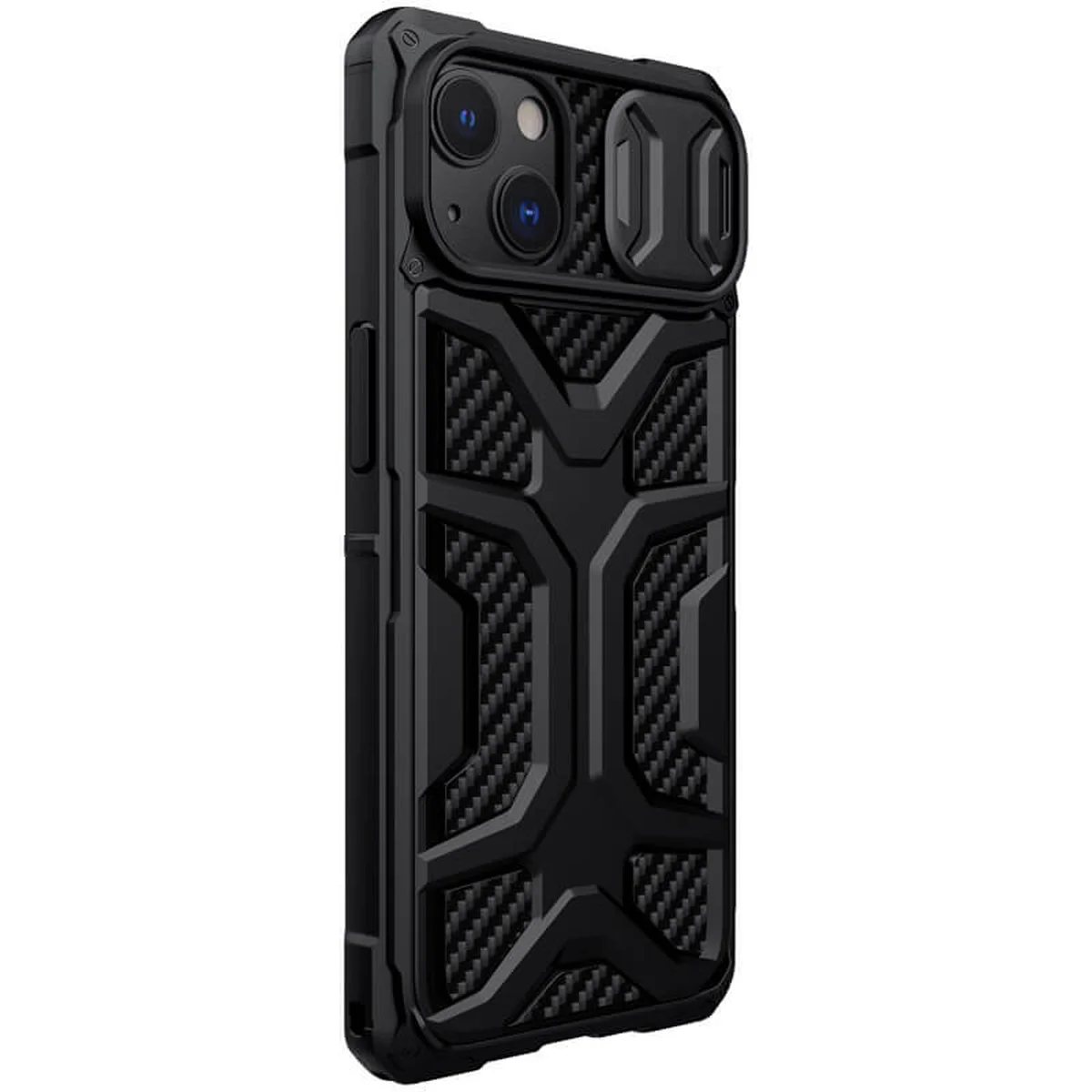 TPU+PC чехол Nillkin CamShield Adventurer (шторка на камеру) для Apple iPhone 13 (6.1") Черный