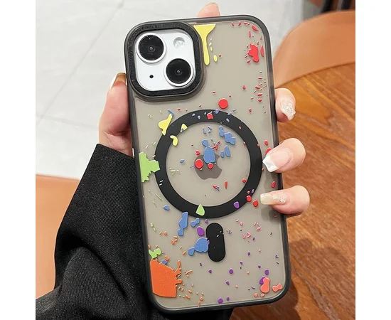 Чехол TPU+PC Flush with MagSafe для Apple iPhone 13 (6.1") Titanium black