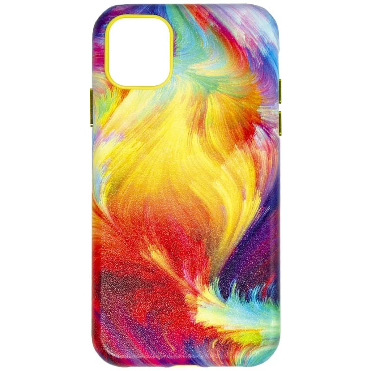 Кожаный чехол Colour Splash для Apple iPhone 13 (6.1") Yellow / Red