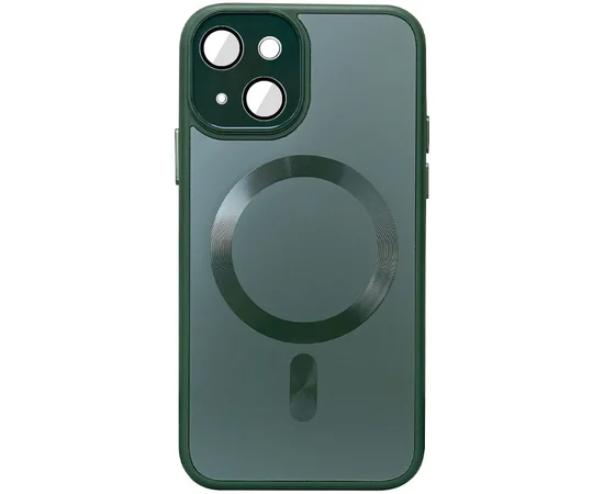 Чехол TPU+Glass Sapphire Midnight with MagSafe для Apple iPhone 13 (6.1") Зеленый / Forest green