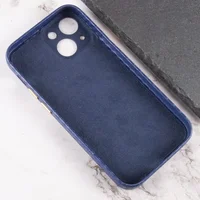 Кожаный чехол Leather Case Carbon series для Apple iPhone 13 (6.1") Синий