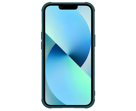 Кожаная накладка Nillkin Camshield Leather (шторка на камеру) для Apple iPhone 13 (6.1") Зеленый / Green