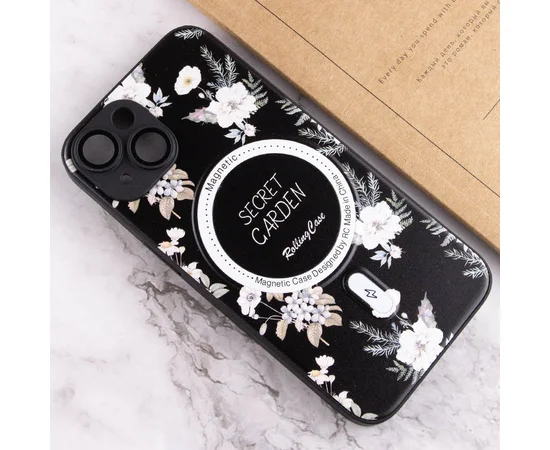 TPU+PC чехол Secret Garden with MagSafe для Apple iPhone 13 (6.1") Black