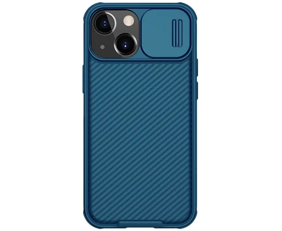 Карбонова накладка Nillkin Camshield (шторка на камеру) Apple iPhone 13 (6.1") Синій / Blue