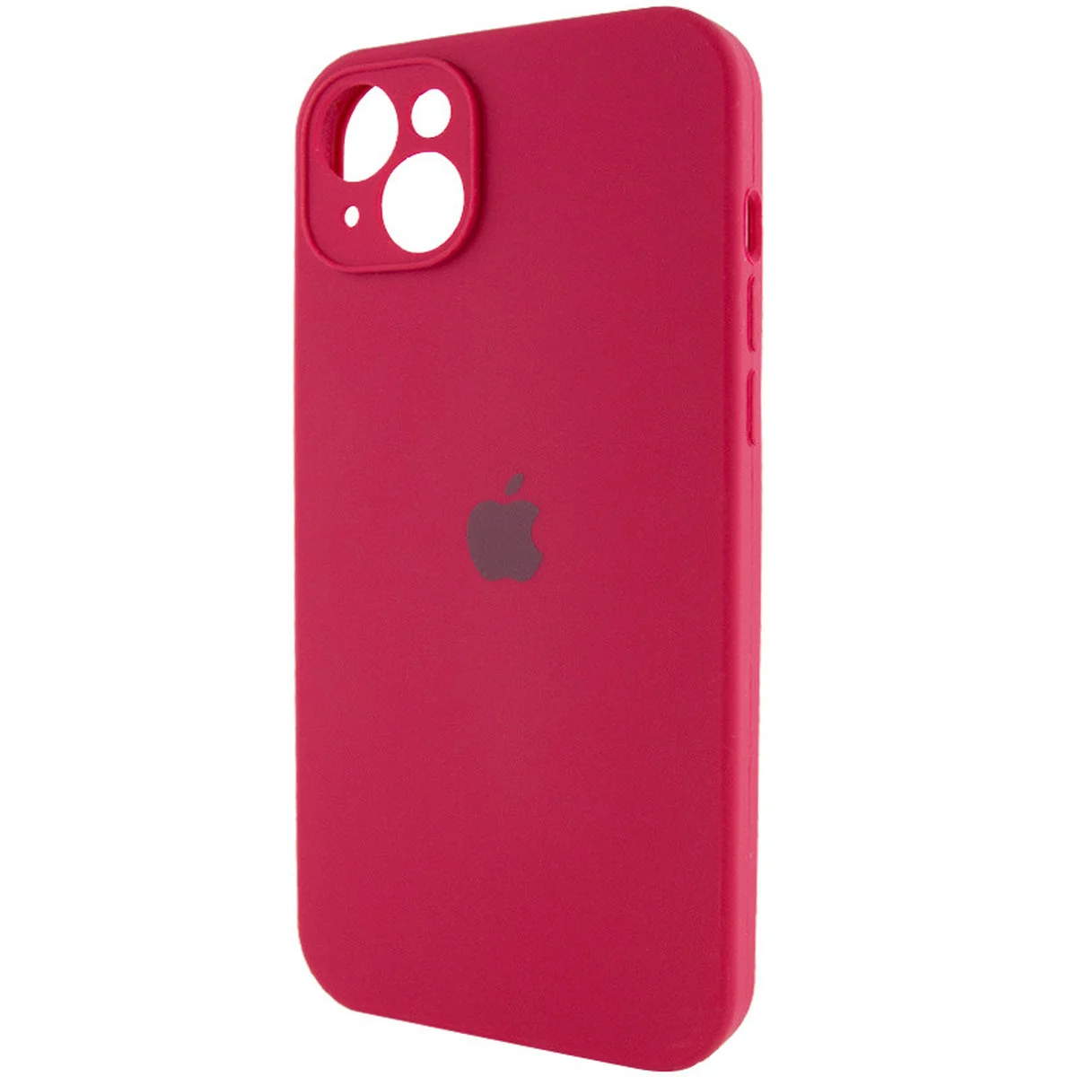Чехол Silicone Case Full Camera Protective (AA) для Apple iPhone 13 (6.1") Красный / Rose Red