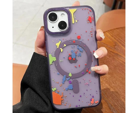 Чехол TPU+PC Flush with MagSafe для Apple iPhone 13 (6.1") Dark purple