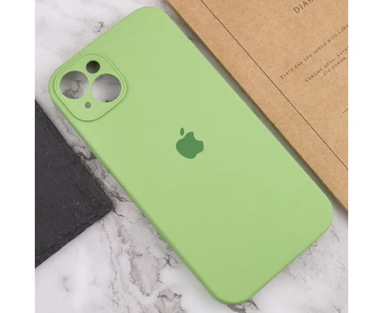 Чехол Silicone Case Full Camera Protective (AA) для Apple iPhone 13 (6.1") Мятный / Mint