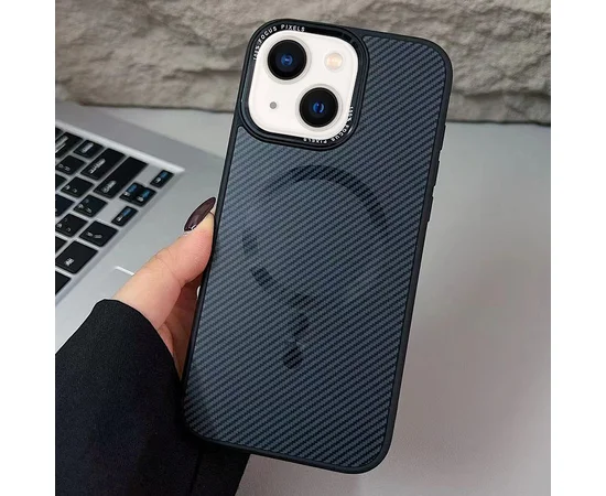 Чехол TPU+PC Carbon Mirage with MagSafe для Apple iPhone 13 / 14 (6.1") Black