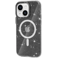 Чехол TPU Galaxy Sparkle (MagFit) для Apple iPhone 13 / 14 (6.1") Black+Glitter