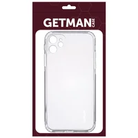 TPU чехол GETMAN Clear 1,0 mm для Apple iPhone 13 (6.1") Бесцветный (прозрачный)