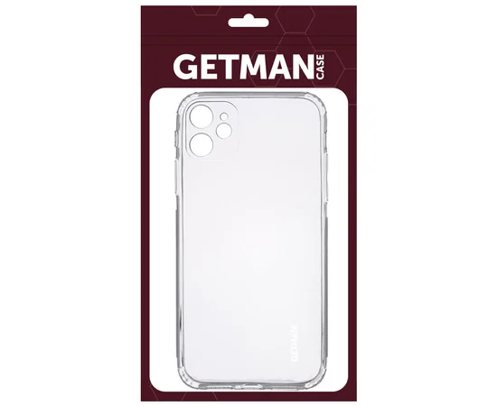 TPU чехол GETMAN Clear 1,0 mm для Apple iPhone 13 (6.1") Бесцветный (прозрачный)