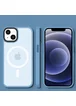 TPU+PC чехол Metal Buttons with MagSafe Colorful для Apple iPhone 13 (6.1") Голубой