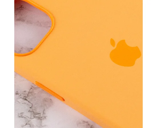 Чехол Silicone case (AAA) full with Magsafe and Animation для Apple iPhone 13 (6.1") Оранжевый / Marigold