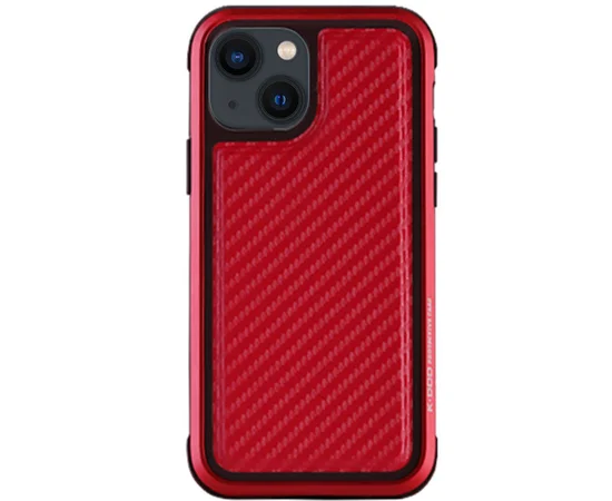 Чехол PC+TPU+Metal K-DOO MARS Series для Apple iPhone 13 (6.1") Carbon Red