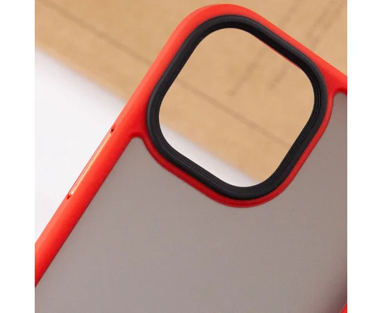 TPU+PC чохол Metal Buttons для Apple iPhone 13 (6.1") Червоний