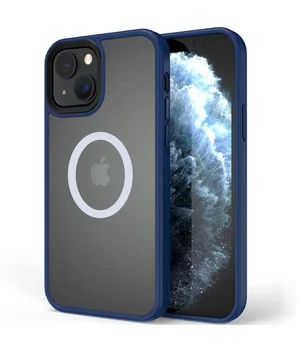 TPU+PC чохол Metal Buttons with MagSafe для Apple iPhone 13 (6.1") Синій