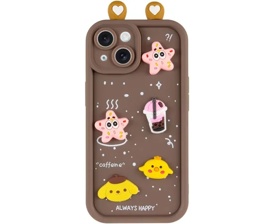 Чехол TPU Toys Case with Ears для Apple iPhone 13 (6.1") Brown