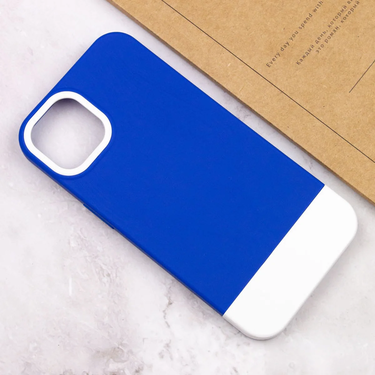 Чехол TPU+PC Bichromatic для Apple iPhone 13 (6.1") Navy Blue / White