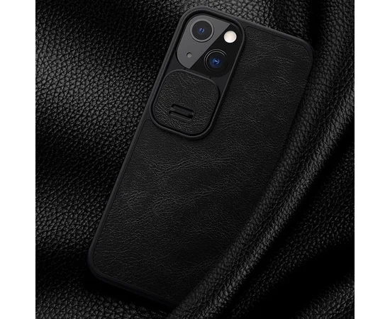Кожаный чехол (книжка) Nillkin Qin Pro Camshield для Apple iPhone 13 (6.1") Черный