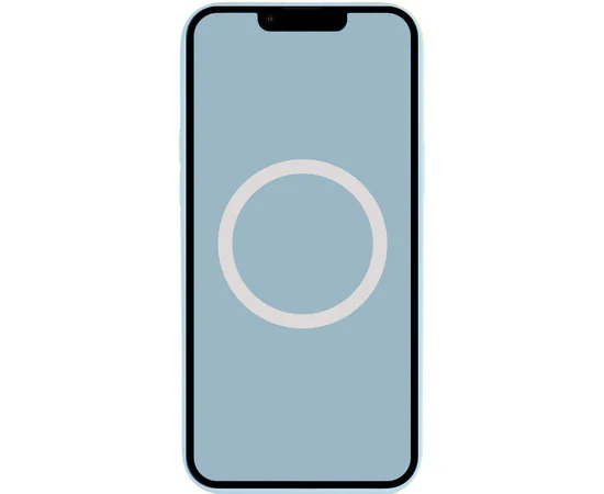 Чехол Silicone case (AAA) full with Magsafe and Animation для Apple iPhone 13 (6.1") Голубой / Blue Fog