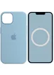 Чехол Silicone case (AAA) full with Magsafe and Animation для Apple iPhone 13 (6.1") Голубой / Blue Fog