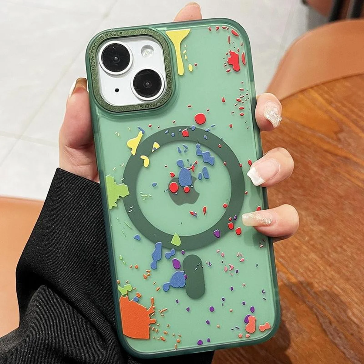 Чохол TPU+PC Flush with MagSafe для Apple iPhone 13 (6.1") Dark green