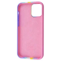 Чехол Silicone case Full Rainbow для Apple iPhone 13 (6.1") Розовый / Сиреневый