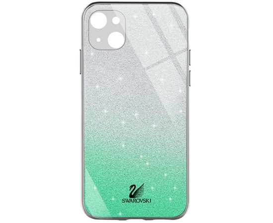 TPU+Glass чехол Swarovski для Apple iPhone 13 (6.1") Бирюзовый