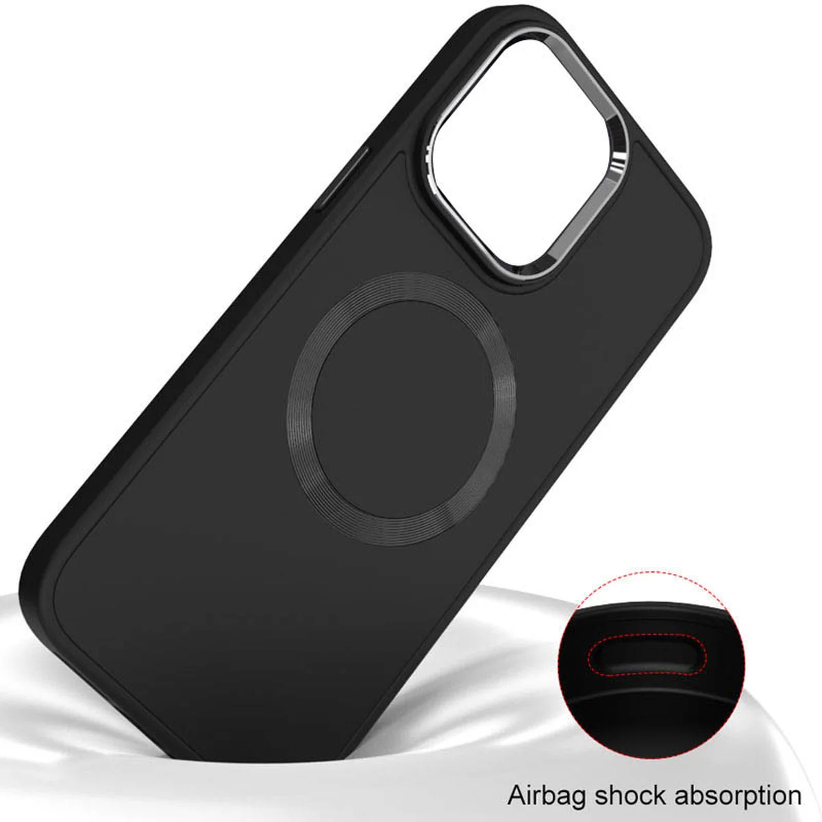 TPU чехол Bonbon Metal Style with MagSafe для Apple iPhone 13 (6.1") Черный / Black