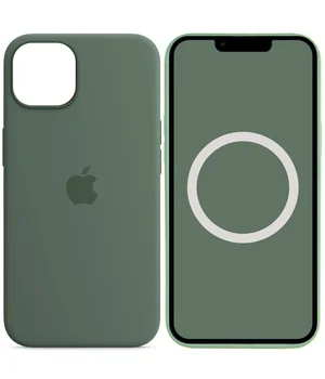 Чохол Silicone case (AAA) full with Magsafe and Animation для Apple iPhone 13 (6.1") Зелений / Eucalyptus