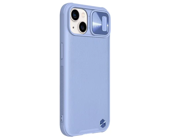 Кожаная накладка Nillkin Camshield Leather (шторка на камеру) для Apple iPhone 13 (6.1") Сиреневый / Purple
