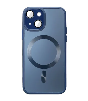 Чехол TPU+Glass Sapphire Midnight with MagSafe для Apple iPhone 13 (6.1") Синий / Deep navy