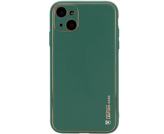Кожаный чехол Xshield для Apple iPhone 13 (6.1") Зеленый / Army green