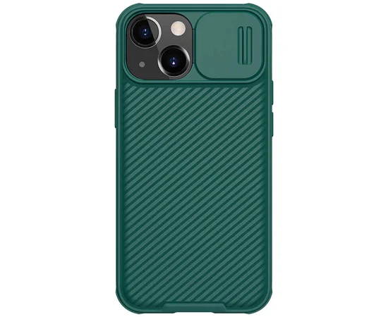 Карбоновая накладка Nillkin Camshield (шторка на камеру) для Apple iPhone 13 (6.1") Зеленый / Dark Green
