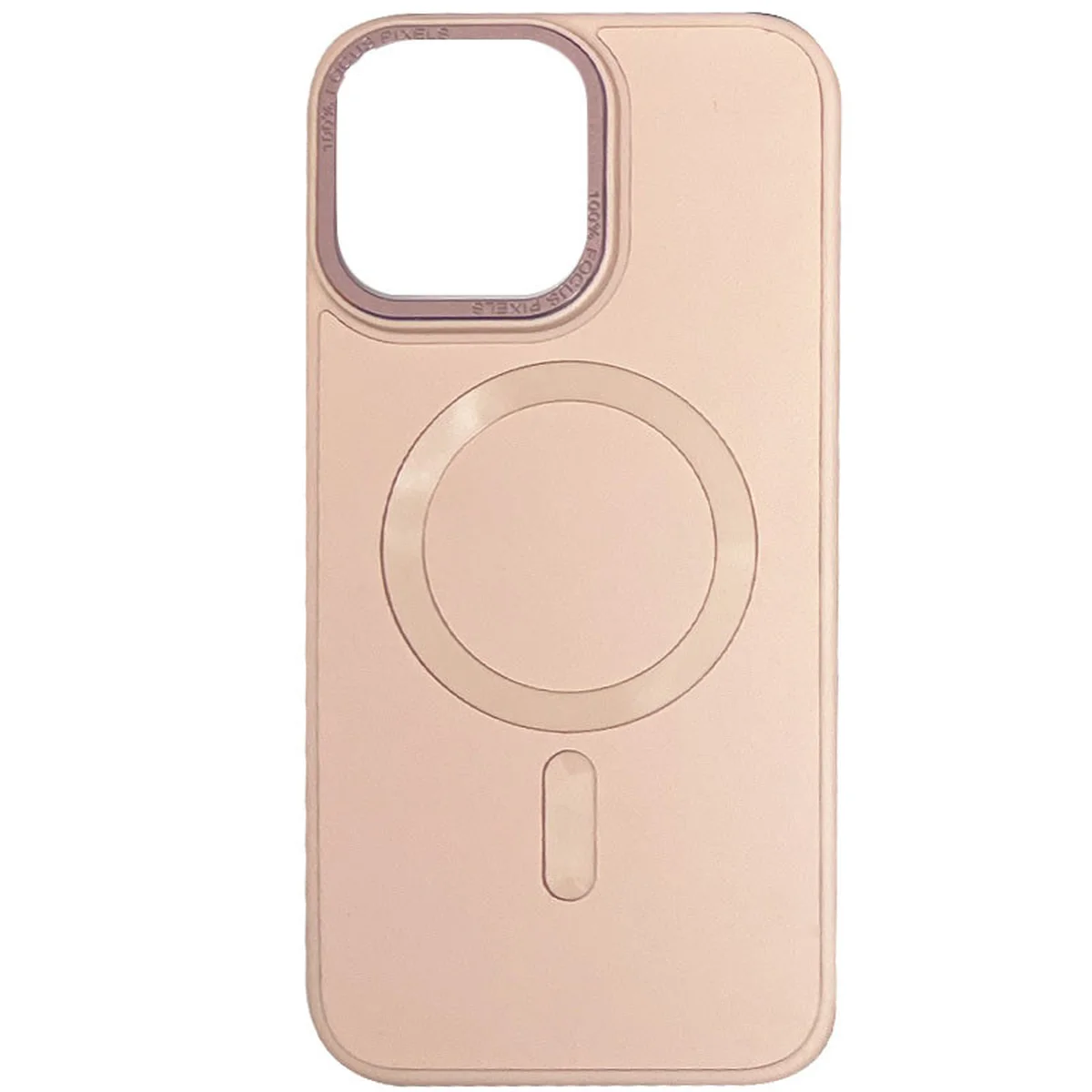 Кожаный чехол Bonbon Leather Metal Style with MagSafe для Apple iPhone 13 (6.1") Розовый / Light pink